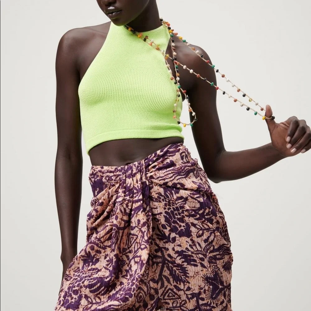 Zara Seamless Halter Top in Sea Green (XS/S) - Picture 2 of 8